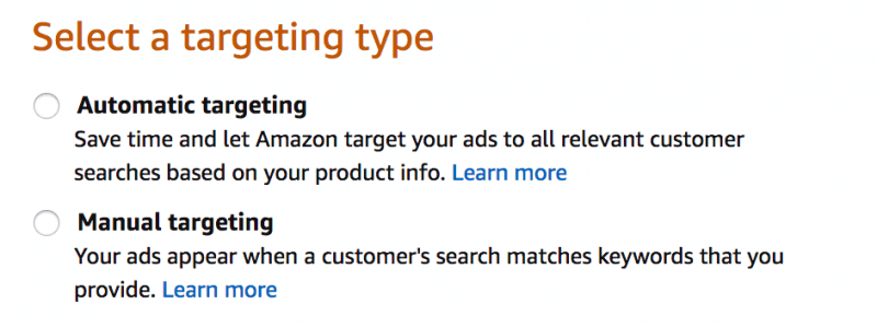 Select a targeting type